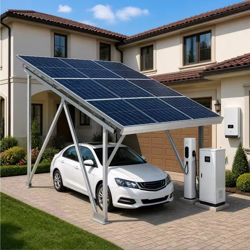 Household Solar Power Generation System Residential Solar Carport Clean Energy Equipment With Energy Storage Option