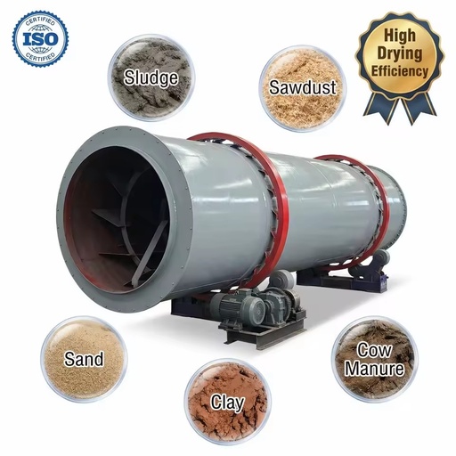 Industrial Rotary Drying Equipment Engine Gearbox Motor-Various Heat Sources Coal Slime Treatment High Capacity Energy Saving