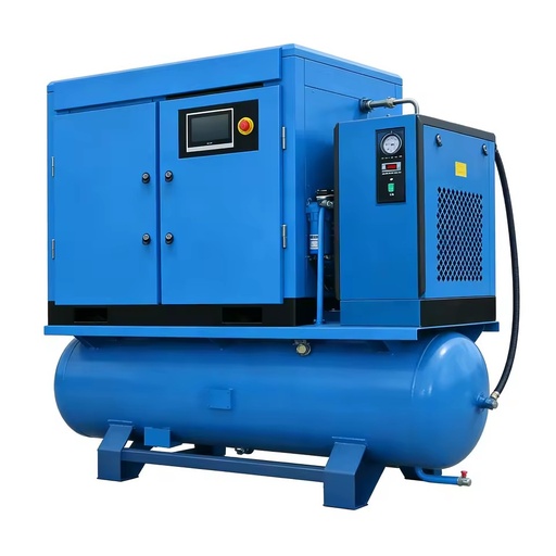 11Kw Rotary Screw Air Compressor 10HP 7.5KW 4-in-1 Portable Screw Compressor Pump with Bearing