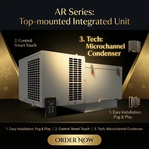 Factory Direct Sale 0.75hp High Cooling Capacity Energy Saving Low Noise Compact Air Cooled Top Mounted Condensing Unit Hot Gas
