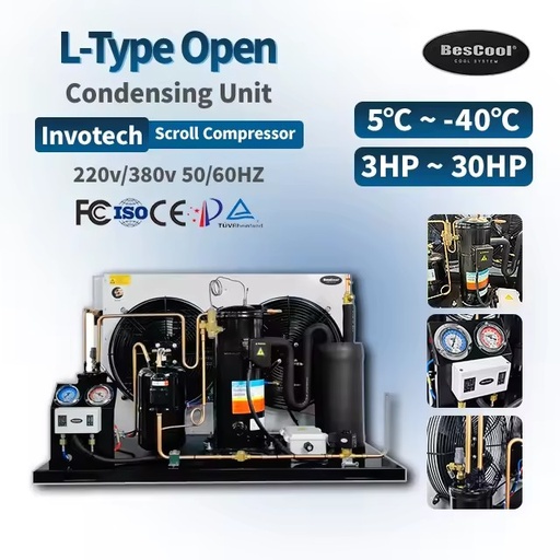 Invotech Hermetic Scroll Compressor Energy Saving Condensing Unit for Outdoor Box Type Cold Storage Room Walk-in Freezer