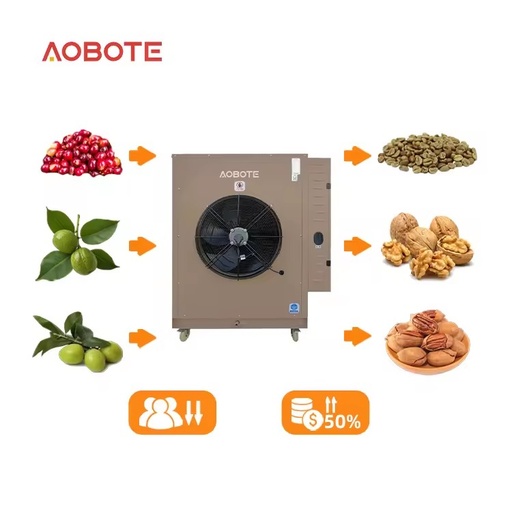 High Capacity Horizontal Heat Pump Automatic Coffee Bean & Vegetable Drying Machine Commercial Food Dehydrator Machine