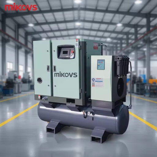 Factory All-In-One 7.5KW 8BAR Industrial Screw Compressor Lubricated Rotary Air Dryer with Motor & Engine 300L Tank