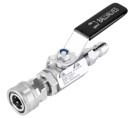 3/8 Inch Quick Connect NPT Stainless Steel Ball Manual Shut off Valve OEM for High Pressure Washer Hose PN63 Water/Gas