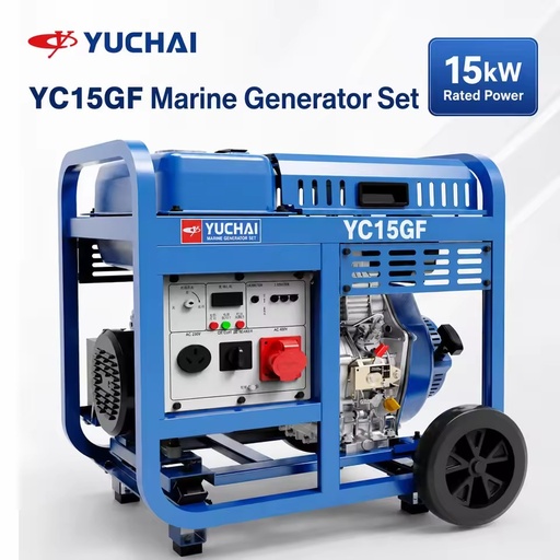 SCDC Yuchai YC15GF 15kW Open Diesel Generator Set Single Cylinder Air Cooled Electric Start Industrial Backup Power Generator