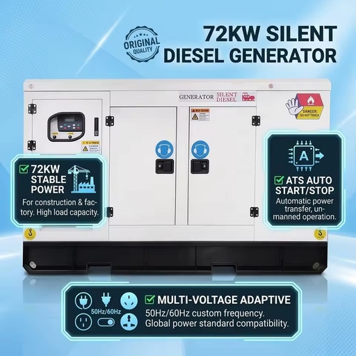 SPM 70kW/87.5kVA 60Hz Silent Diesel Generator EPA Approved 480V/277V Three Phase