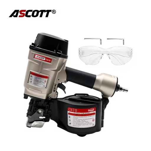 High Power CN70 1-3/4"~2-3/4" Pallet Coil Nail Gun 225-300PCS Pneumatic Fastening Tools Air Framing Siding Fencing Coil Nailer