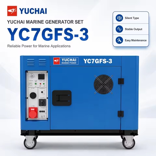 SCDC Yuchai YC7GFS-3 7kW Silent Diesel Generator Set Single Cylinder Air Cooled Electric Start Backup Power Generator Home Use