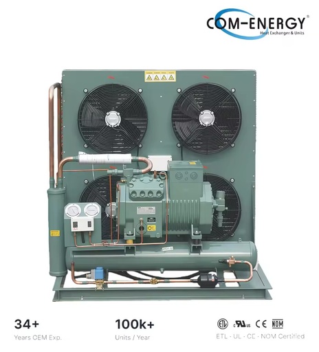 COM-ENERGY Factory Price Bitzer Condensing Unit 20HP with 4 Motors Large Capacity Air Cooled Refrigeration Unit for Freezer