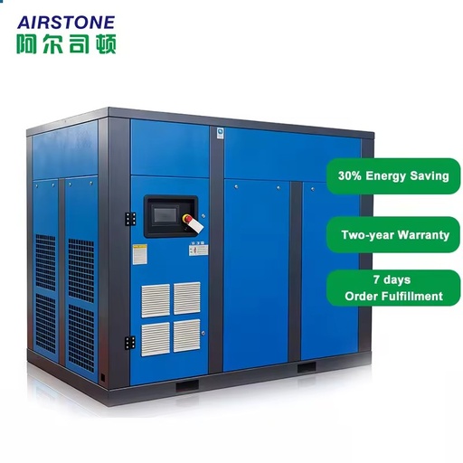 High Pressure Pm Vsd Two Stage 55kw 75kw 90kw 110kw 132kw Rotary Air Compressor Cement Processing