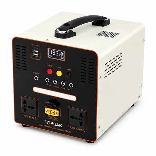 1100W 1100.8Wh LiFePO4 Solar Generator with MPPT Controller Pure Sine Wave AC Output for Camping Outdoor Travel RV and Car Use