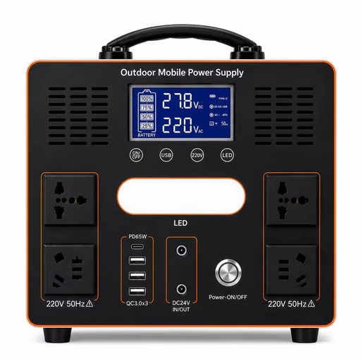 2200W Battery Generator Portable Power Station 2201.6Wh LiFePO4 with Pure Sine Wave AC Output for Home Emergency Backup