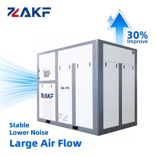 ZAKF CE Certified 132KW 175HP IP54 Fixed Speed Energy Saving Industrial Screw Air Compressor Engine Gearbox for Cement