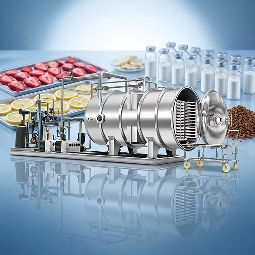 HRTY Large Capacity Industrial Vacuum Freeze Drying Equipment for Food Fruit and Vegetable Processing and Instant Coffee