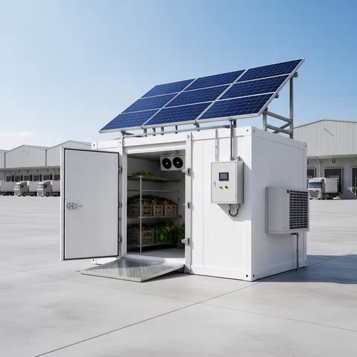 Pre Assembled Modular Solar Cold Room, Double Door Off Grid Refrigeration with Battery Storage, Cajas Refrigeradas Solares