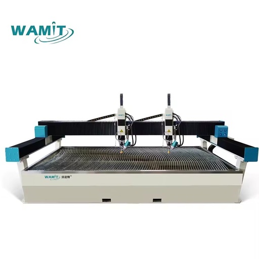 Price Double Head AV 5 Axis Water Jet Cutter Waterjet Cutting Machine Table for Glass 45° Cut 60° Bevel Cut 4020