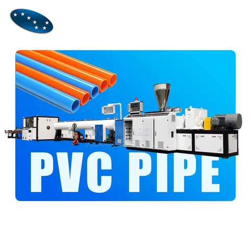 PVC PIPE PRODUCTION LINE Conical Twin Screw Plastic Extrusion Equipment Household Water Pipe Production Line Factory Price