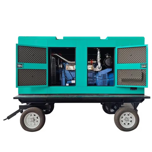 Trailer Mounted Low Noise Diesel Generator Wear Resistant Body for Road Bridge Construction Power Supply