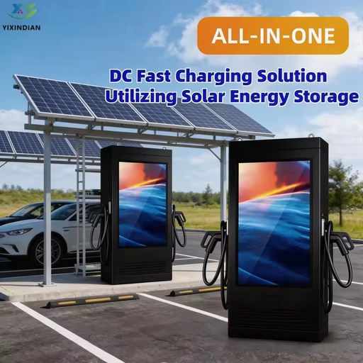 EV Charger Station 60kW 120kW 160kW 180kW Solar Panel Truck Lithium Battery Floor-Mounted Advertising Player APP