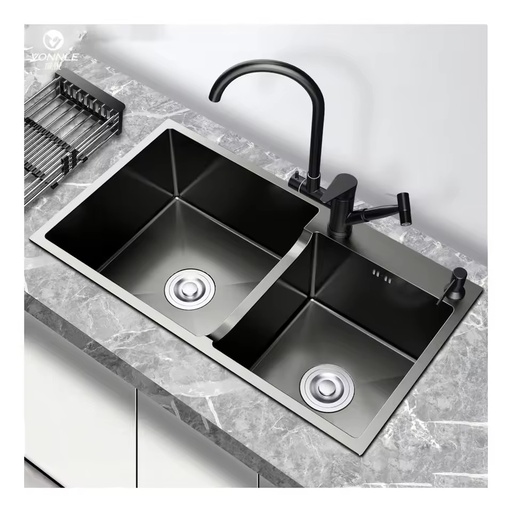 Custom Sized Durable Kitchen Wire Drawing Workstation Sink Silver Kitchen Stainless Steel Double Sink