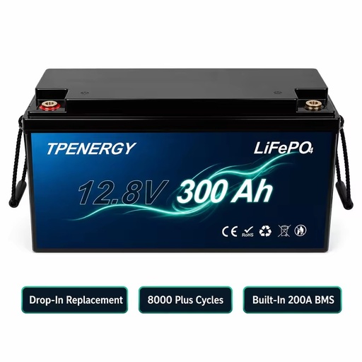 12.8V 300Ah Lithium Iron Phosphate Deep Cycle Battery Grade-A