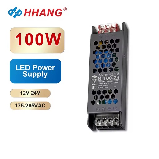 100W LED Switching Power Supply 12v IP20 Indoor Used Constant Voltage LED Power Supply 24v Dual Output LED Transformer