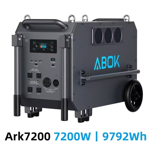 ABOK Heavy Duty 7200W 9792Wh LiFePO4 Portable Power Station Solar Generator with Circuit Breaker for Commercial Off Grid