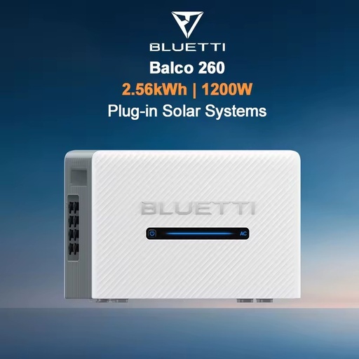 BLUETTI Balco 260 Smart Balcony ESS with AI EMS Dynamic Pricing 2400W Solar Input 4 MPPT for EU Household Electricity Saving