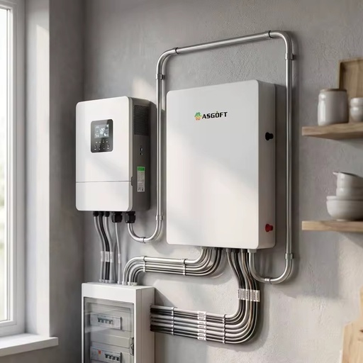 Powergo EU Warehouse Wall-Mounted Split LiFePO4 Solar Battery 51.2V 5kWh-40kWh IP65 Protection CAN Hybrid Inverter Compatible