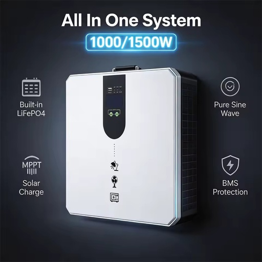 Residential Solar ESS Battery System with Built In Inverter and MPPT Charger Wall Mounted Energy Storage Solution
