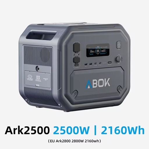 ABOK OEM ODM Factory Custom 2500W Portable Power Station With 400W Flexible Solar Panels Camping RV Solar Generator