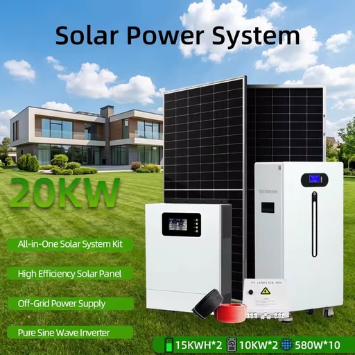 ESG 15KW 20KW 30KW Complete Residential Commercial Solar Power Generation System Kit Off-Grid Solar Panel MPPT Lithium Ion