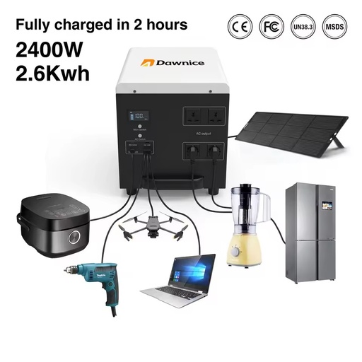 Grid Backup Supply 2400W Solar Generator Lifepo4 Battery Home Energy Storage Lithium Portable Power Station Emergency All in One