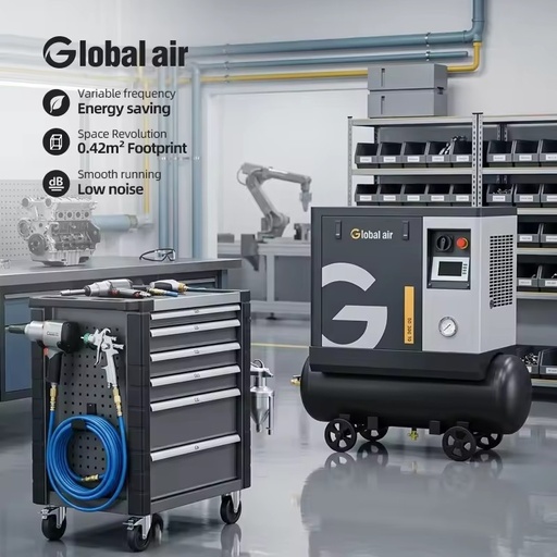 Portable 3HP Silent Screw Air Compressor for Tire Shop Vehicle Lifting Equipment Air Impact Wrench 220V 50Hz Unit