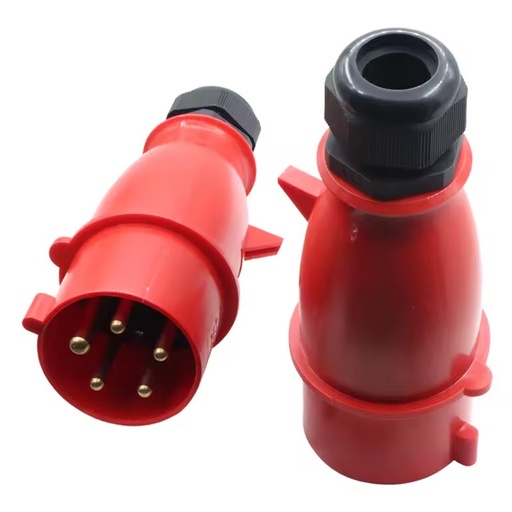 Industrial Plug Third Generation Red 5P 16A Waterproof Extension Socket 3501 IP44 5 Outlets AC 220V