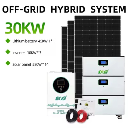 ESG Solar System 30KW Complete Residential and Commercial Solar Power Generation System Kit Hybrid Off-Grid Solar Panel System