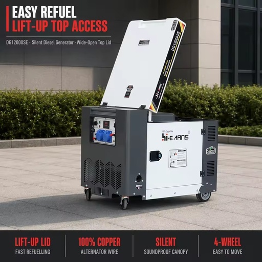 Hi-earns 8KW 10KVA Air Cooled System Diesel Generator Slient for Home Electricity