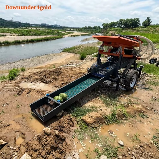 Energy Saving Automatic Gold Sluice Box Mini Vibrating Deck Gold Washing Plant with PLC Automation for Stream Gold Panning