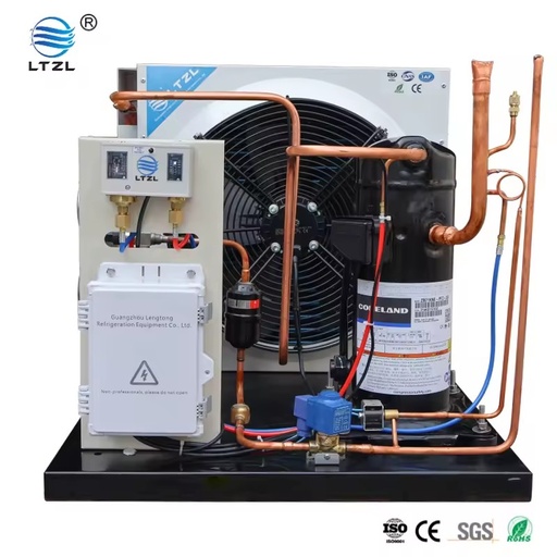 New Hermetic Scroll Compressor Condensing Unit Open-Air Cooling Chiller for Walk-In Freezer Refrigeration Heat