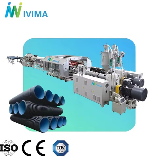 Full Automatic Turnkey Project Solution PP PE Double Wall Corrugated Pipe Production Machinery High-Accuracy Energy Saving