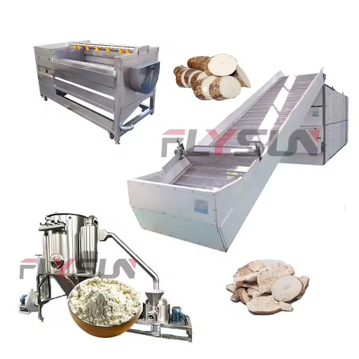 Industrial Automatic Cassava Processing Machine Ti Stainless Steel Continuous Mesh Belt Gear High Efficiency Chip Drying