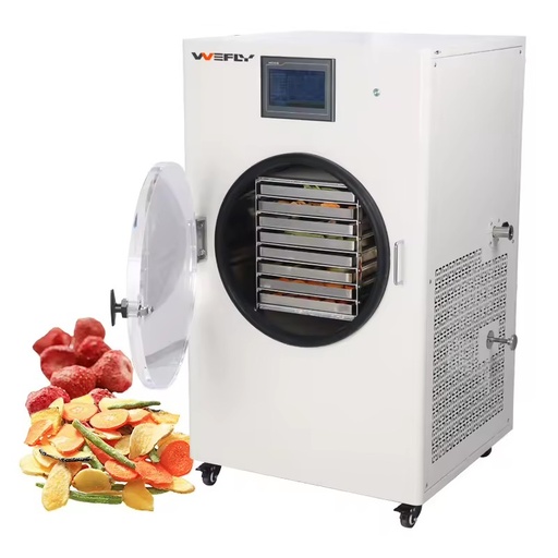 Tabletop 6kg Electric Heating Freeze Dryer Lyophilizer with Pump for Food Processing Energy Saving SUS304 Material WEFLY Brand