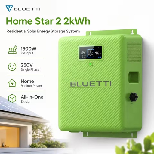 Home Star 2 PAY AS YOU GO Support 1.5kW Household ESS Solar Generations with 2250W Surge Power for Blackout Backup