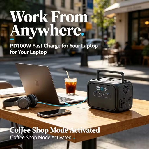 288Wh Power Station 300W. PD 100W for MacBook. 15W Wireless Charge. Ultra-Light 3kg Solar Generator for Outdoor Adventure.