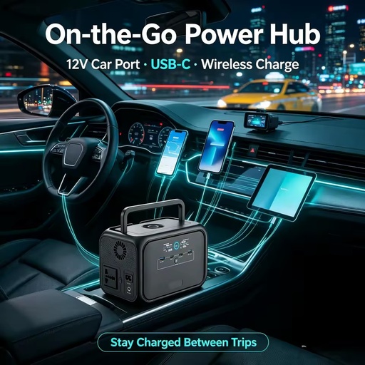 Compact 288Wh Solar Generator 300W. PD 100W Fast Charge. 15W Wireless Pad. 3kg Weight. Ultimate Power for Outdoor Adventure.