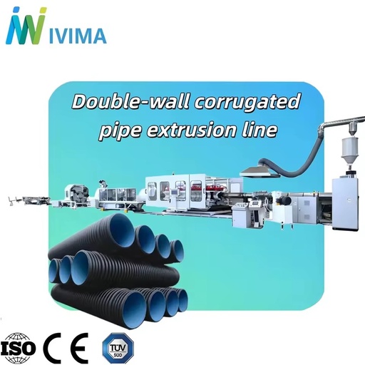 HDPE Double Wall Corrugated Pipe Manufacturing Machine with Single-screw Extruder PLC Control Bearing & Motor Core Components