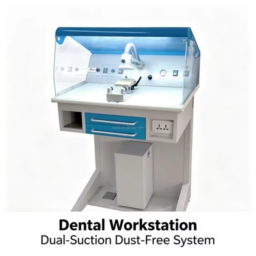 Dental Lab Workstation Dual-suction Dust-free for Dental Technician Polishing Work
