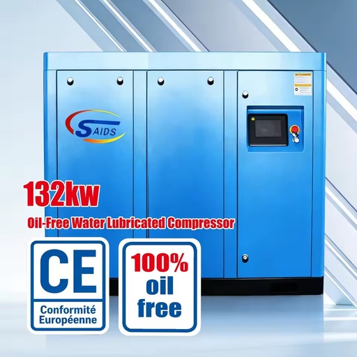 180HP 132kW Oil-Free Water Lubrication Screw Air Compressor for Medical Industry