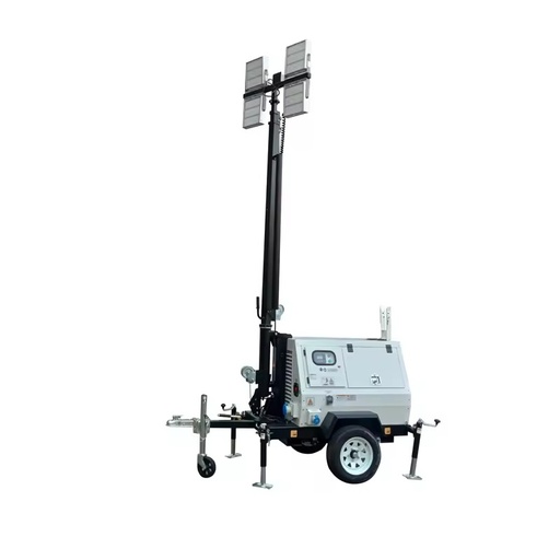 Heavy-Duty Towable Light Tower: 9m Lift, 4x 400W-1000W LEDs, Diesel-Powered