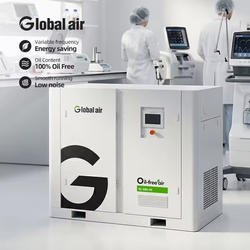 Oil Less Silent Rotary Screw Compressor for Dental Chair Equipment Vacuum Suction Unit Hospital Air System 5.5KW 220V 50Hz
